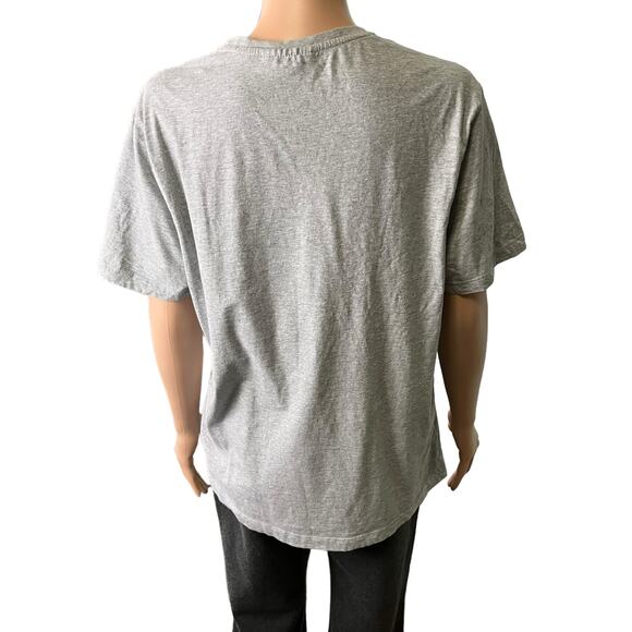 Michael Kors Spellout Tee Gray With Black Pocket Casual Designer Boxy Large - Picture 3 of 4
